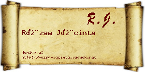 Rózsa Jácinta névjegykártya